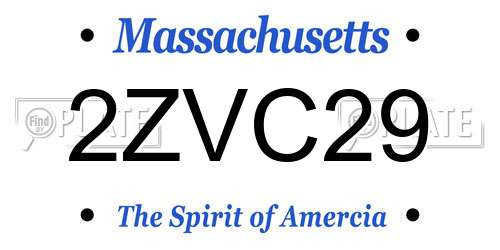 2ZVC29 Massachusetts License Plate