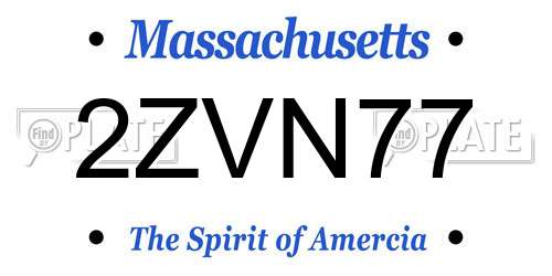 2ZVN77 Massachusetts License Plate