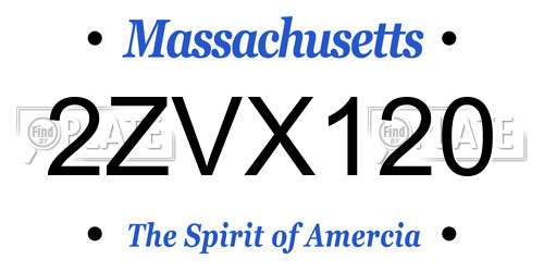 2ZVX120 Massachusetts License Plate