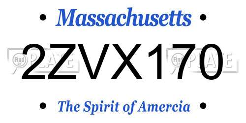 2ZVX170 Massachusetts License Plate
