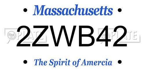 2ZWB42 Massachusetts License Plate