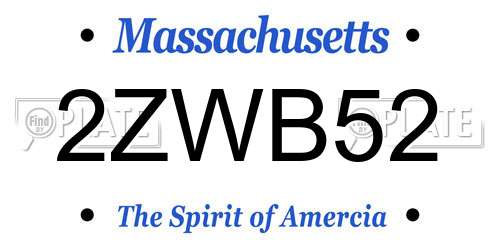 2ZWB52 Massachusetts License Plate