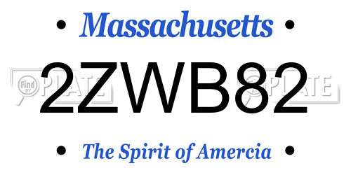 2ZWB82 Massachusetts License Plate