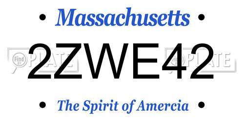 2ZWE42 Massachusetts License Plate