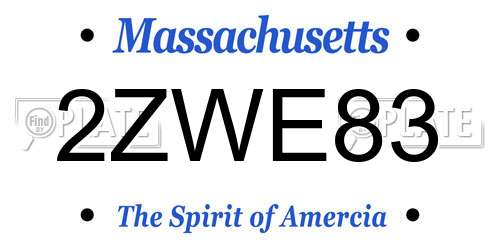 2ZWE83 Massachusetts License Plate
