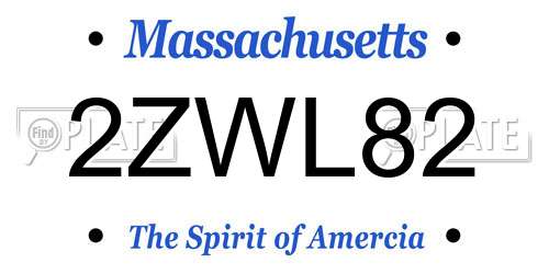 2ZWL82 Massachusetts License Plate