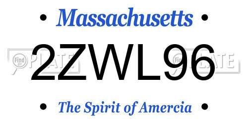 2ZWL96 Massachusetts License Plate