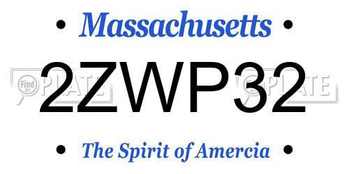 2ZWP32 Massachusetts License Plate