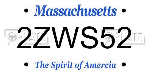 2ZWS52 Massachusetts License Plate