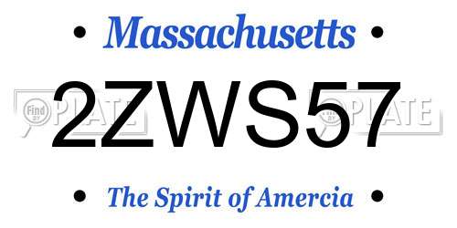 2ZWS57 Massachusetts License Plate