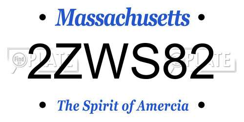 2ZWS82 Massachusetts License Plate