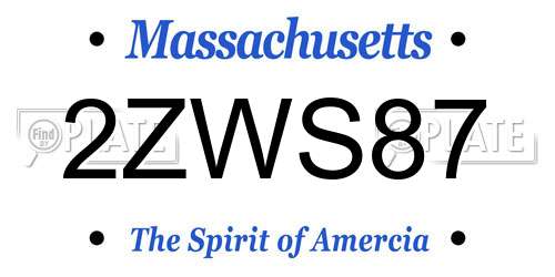 2ZWS87 Massachusetts License Plate