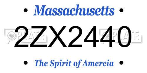 2ZX2440 Massachusetts License Plate