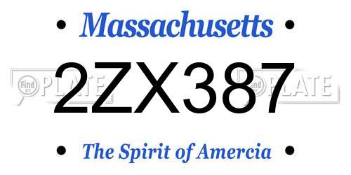 2ZX387 Massachusetts License Plate