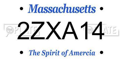 2ZXA14 Massachusetts License Plate