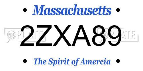 2ZXA89 Massachusetts License Plate