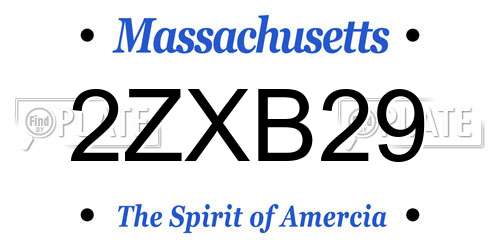 2ZXB29 Massachusetts License Plate