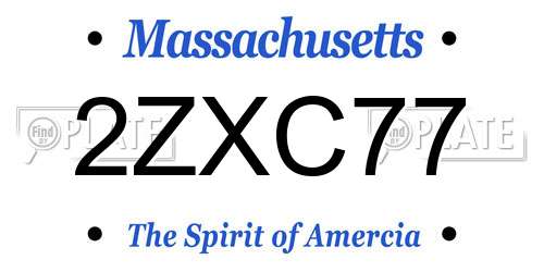 2ZXC77 Massachusetts License Plate