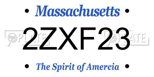 2ZXF23 Massachusetts License Plate
