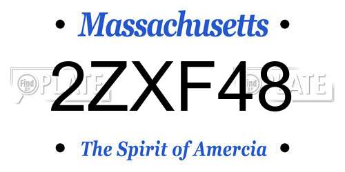 2ZXF48 Massachusetts License Plate