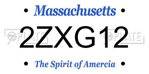 2ZXG12 Massachusetts License Plate