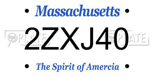 2ZXJ40 Massachusetts License Plate