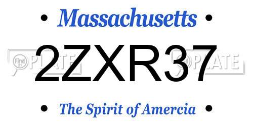 2ZXR37 Massachusetts License Plate