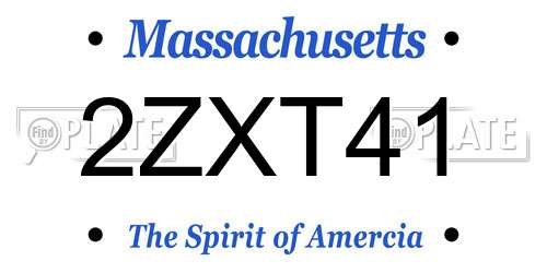 2ZXT41 Massachusetts License Plate