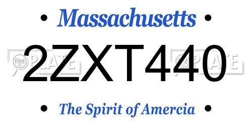 2ZXT440 Massachusetts License Plate