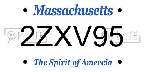 2ZXV95 Massachusetts License Plate