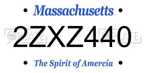 2ZXZ440 Massachusetts License Plate
