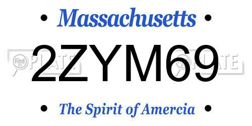 2ZYM69 Massachusetts License Plate