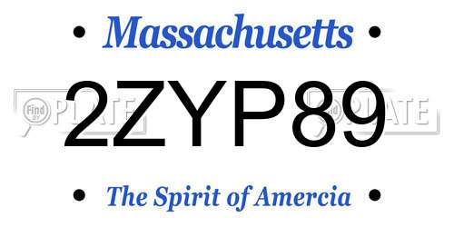 2ZYP89 Massachusetts License Plate