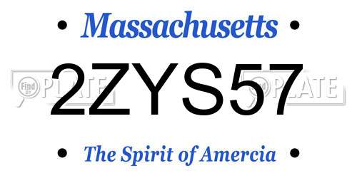 2ZYS57 Massachusetts License Plate