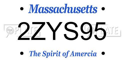 2ZYS95 Massachusetts License Plate