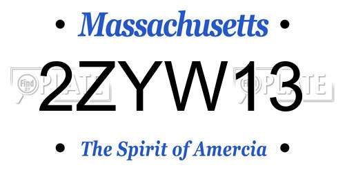2ZYW13 Massachusetts License Plate