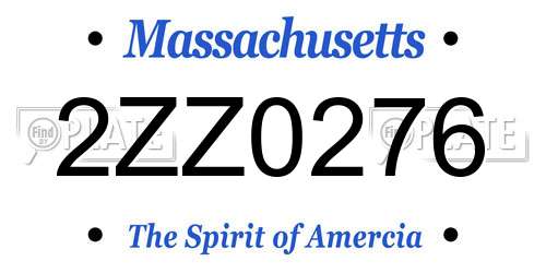 2ZZ0276 Massachusetts License Plate