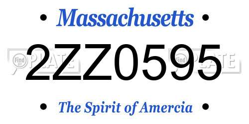 2ZZ0595 Massachusetts License Plate