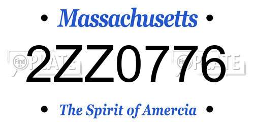2ZZ0776 Massachusetts License Plate