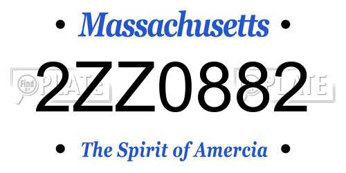 2ZZ0882 Massachusetts License Plate