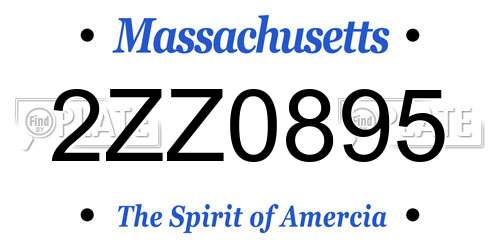 2ZZ0895 Massachusetts License Plate