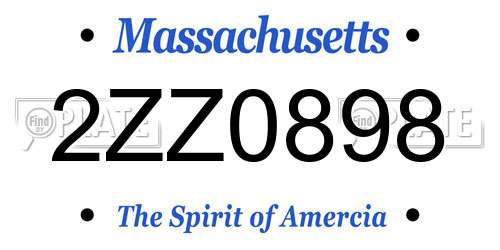 2ZZ0898 Massachusetts License Plate
