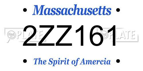 2ZZ161 Massachusetts License Plate