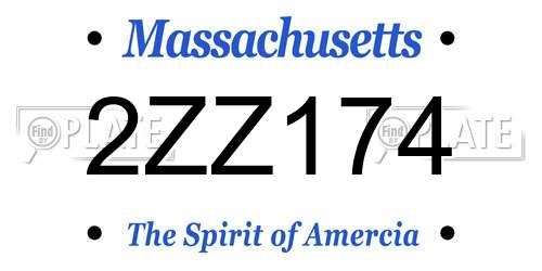 2ZZ174 Massachusetts License Plate