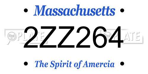 2ZZ264 Massachusetts License Plate