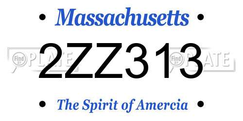 2ZZ313 Massachusetts License Plate