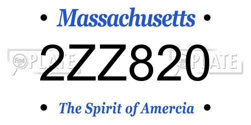 2ZZ820 Massachusetts License Plate
