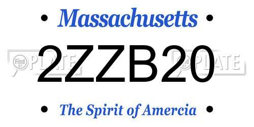2ZZB20 Massachusetts License Plate