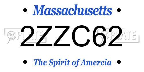 2ZZC62 Massachusetts License Plate