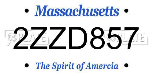 2ZZD857 Massachusetts License Plate